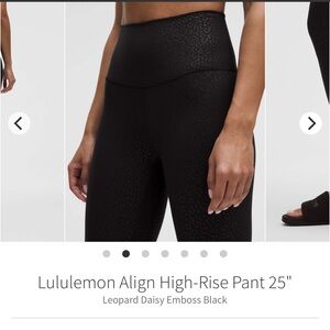 lululemon athletica Leopard Daisy Emboss Black Pants